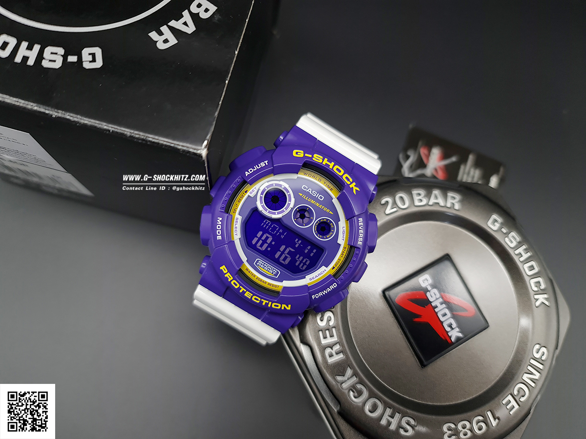 CASIO MID YEAR SALE G-SHOCK พร้อมส่ง นาฬิกาข้อมือ นาฬิกากันน้ำ นาฬิกาของแท้ ประกันศูนย์ CMG 1 ปี รุ่น GD-120CS-6 นาฬิกาสีม่วง