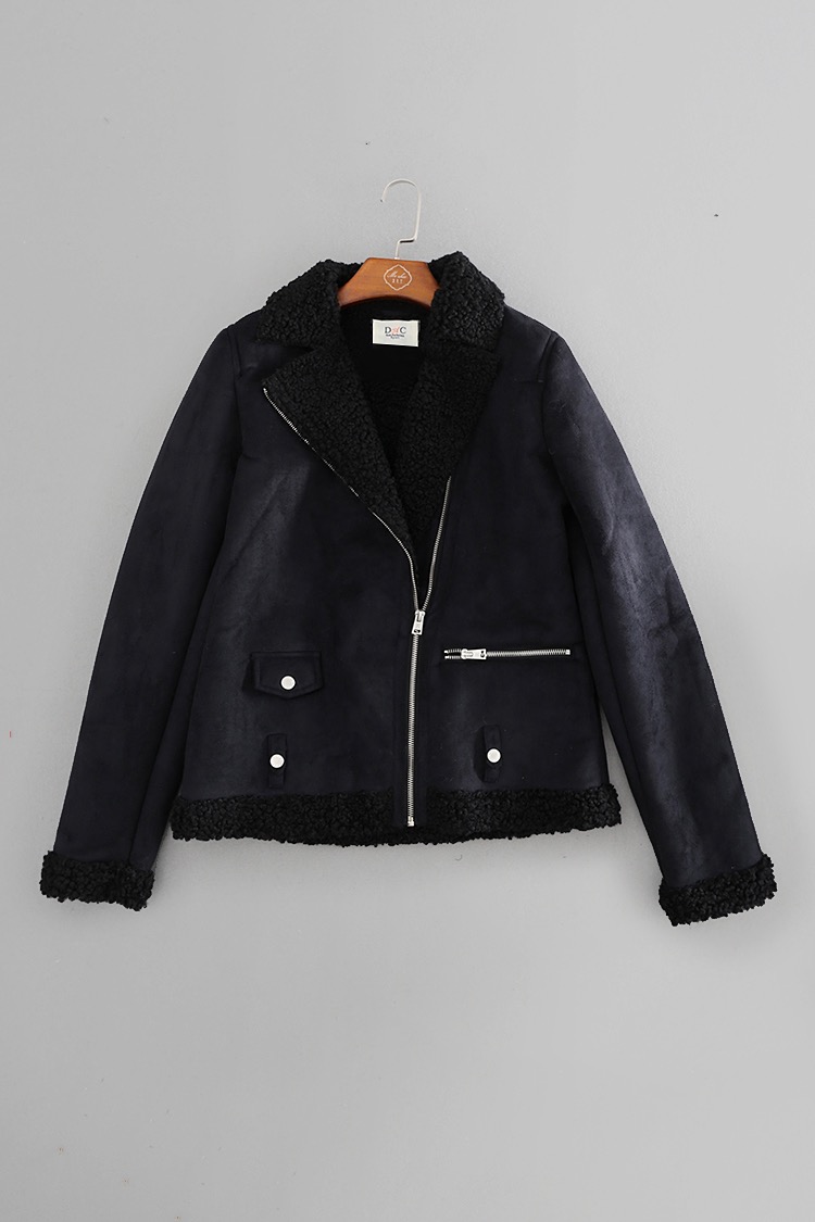 เสื้อโค้ท กันหนาว Pea coat หนังกลับ สีดำ REVIEW ดำ