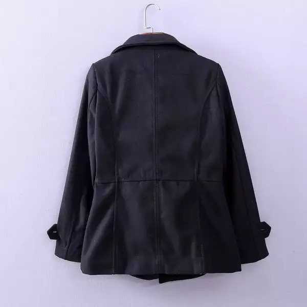 เสื้อคลุม เสื้อโค้ท coat ผ้าสักหลาด สีดำ brandname ญี่ปุ่น TREAT SUPPLYกระดุม 2 แถว แต่งคอได้2 แบบ เก๋ๆ( คอปีน/คอปก) ปกใหญ่สวยเท่ห์ แพทเทริน์เนื้อหรู สินค้าหลุดโรงงาน