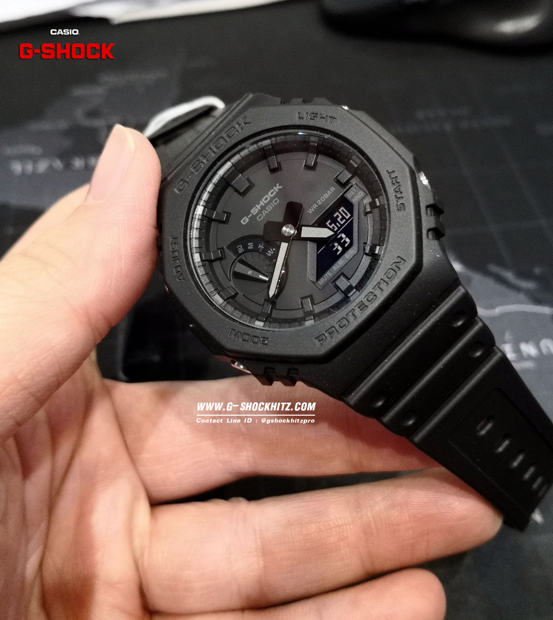 CASIO MID YEAR SALE G-SHOCK พร้อมส่ง นาฬิกาข้อมือ นาฬิกากันน้ำ นาฬิกาของแท้ ประกันศูนย์ CMG 1 ปี รุ่น GA-2100-1A1 นาฬิกาสีดำ