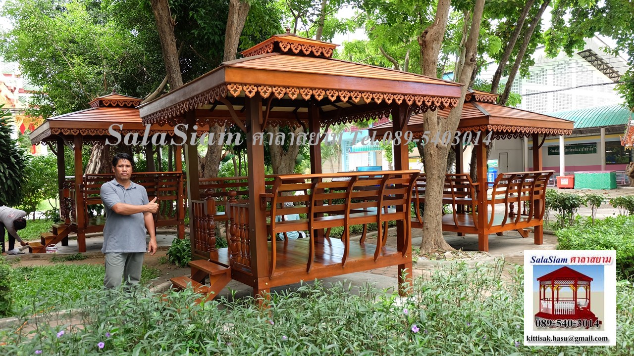RE-ORDER 4 !!! ผลงานการส่งมอบศาลาไม้ของลูกค้าประจำ โรงเรียนประจวบวิทยาลัย