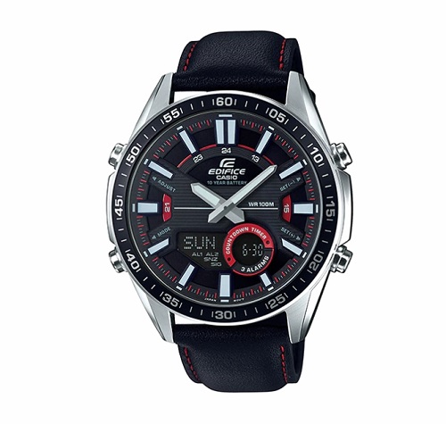 CASIO EDIFICE นาฬิกาข้อมือ นาฬิกากันน้ำ นาฬิกาของแท้ ประกันศูนย์ CMG 1 ปี รุ่น EFV-C100L-1A นาฬิกาสีดำ