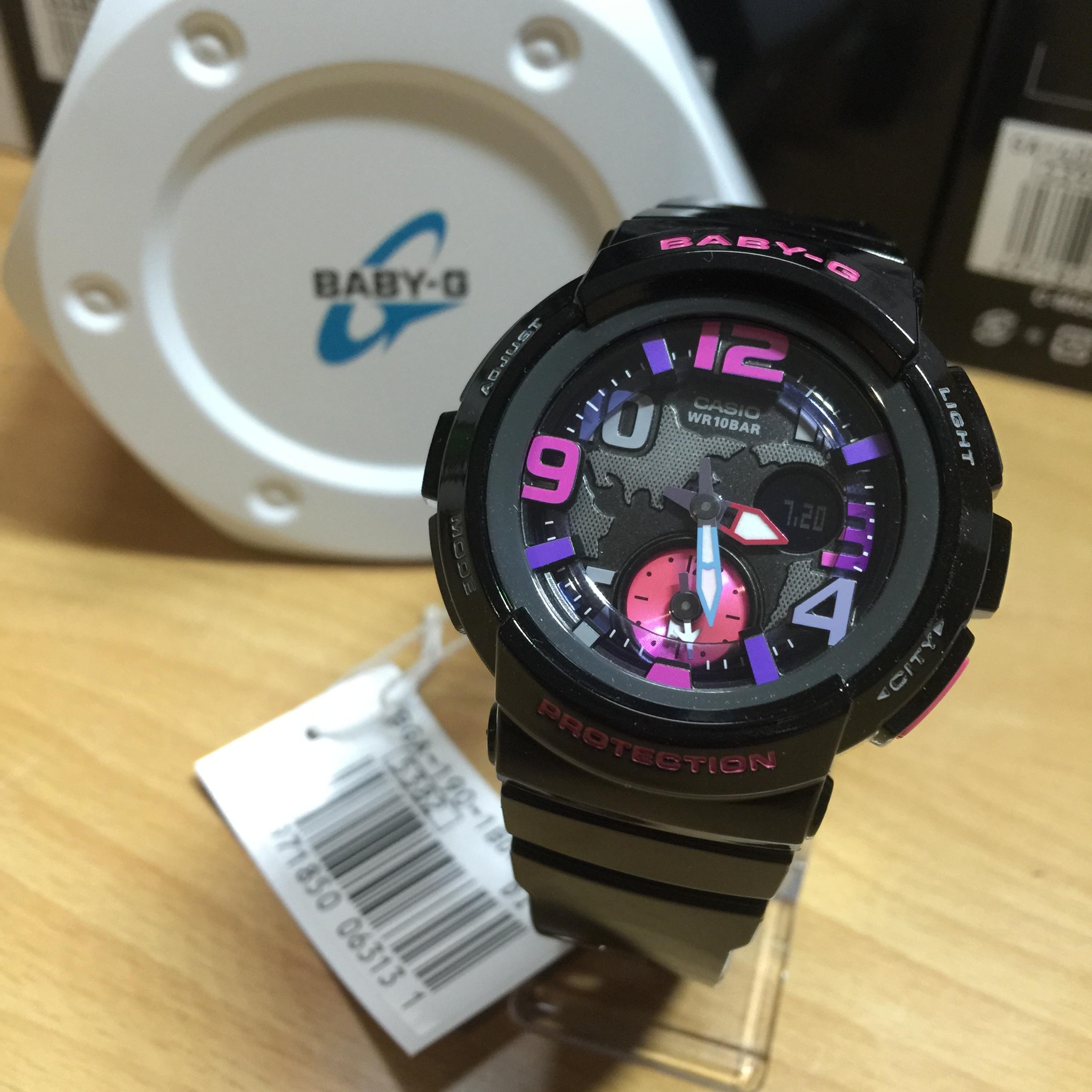 CASIO BABY-G นาฬิกาข้อมือ นาฬิกากันน้ำ นาฬิกาของแท้ ประกันศูนย์ CMG 1 ปี รุ่น BGA-190-1B นาฬิกาสีดำ