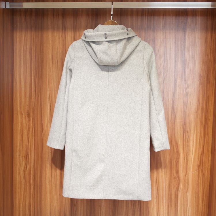 เสื้อโค้ท peacoat เสื้อโค้ทเฟอร์ โค้ทสักหลาดสีเทาอ่อน แบรนด์ La chapelle