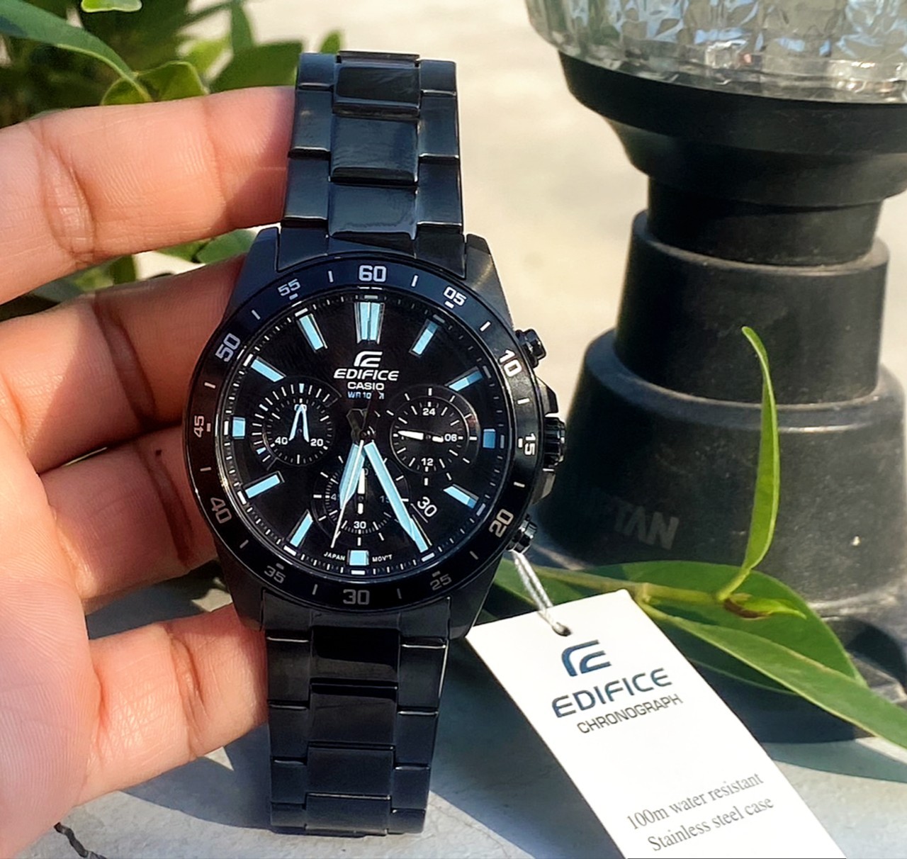 CASIO EDIFICE นาฬิกาข้อมือ นาฬิกากันน้ำ นาฬิกาของแท้ ประกันศูนย์ CMG 1 ปี รุ่น EFV-570DC-1A นาฬิกาสีดำ