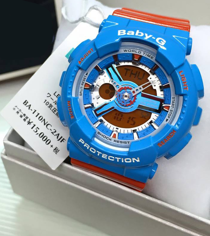 CASIO BABY-G นาฬิกาข้อมือ นาฬิกากันน้ำ นาฬิกาของแท้ ประกันศูนย์ CMG 1 ปี รุ่น BA-110NC-2A นาฬิกาสีฟ้า