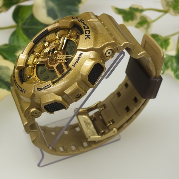 CASIO G-SHOCK นาฬิกาข้อมือ นาฬิกากันน้ำ นาฬิกาของแท้ ประกันศูนย์ CMG 1 ปี รุ่น GA-110GD-9A นาฬิกาสีทอง