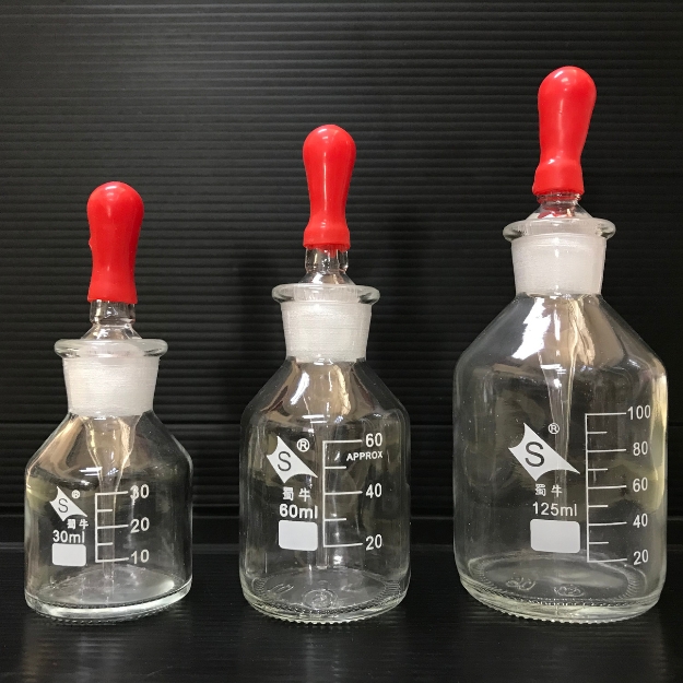 Clear Glass Dropping Bottle w/Glass Stopper ขวดหยดสารสีใสพร้อมจุกแก้ว