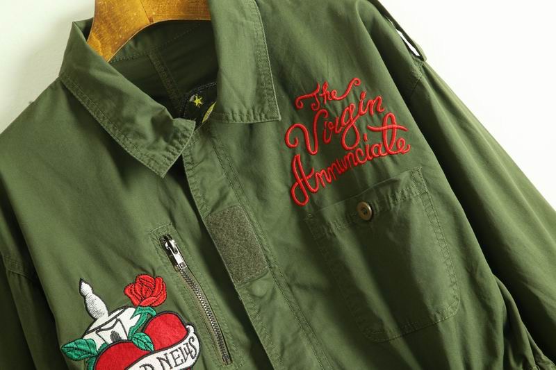 Virgin marry เสื้อนอกเขียวทหาร เสื้อแจ็คเก็ต แนวทหาร ลายปักVirgin marry เขียว