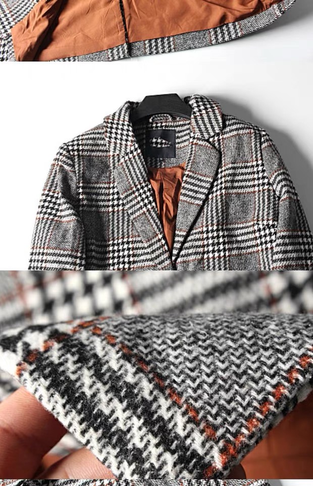เสื้อโค้ท เสื้อกันหนาว เนื้อผ้าสักหลาดวูล checked coat แบรนด์ reserved สำเนา สำเนา