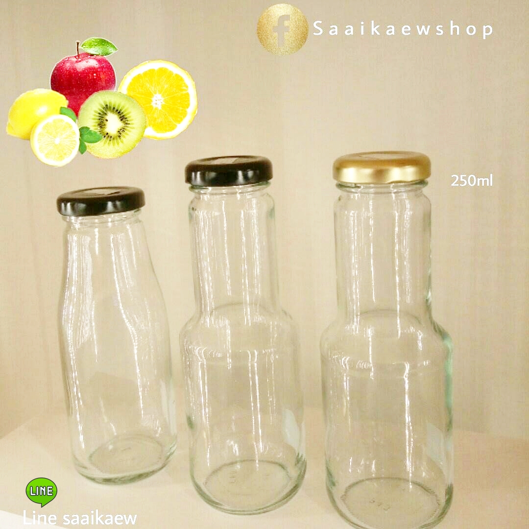 ขวดแก้วเครื่องดื่ม ขวดน้ำผลไม้ 250 ml.