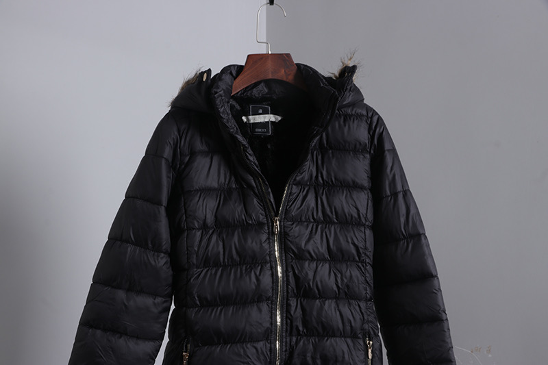 D by design เสื้อกันหนาว เสื้อฮู้ดเฟอร์ บุนวมอุ่น แบรนด์ D by design (padded puffer ดำ