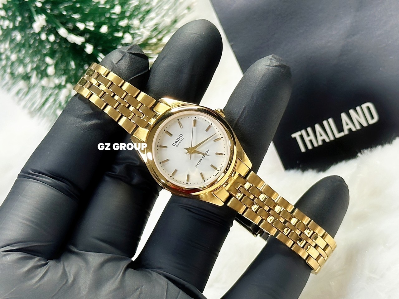 CASIO MID YEAR SALE นาฬิกาคาสิโอ พร้อมส่ง นาฬิกาข้อมือ นาฬิกากันน้ำ นาฬิกาของแท้ BTS ประกันศูนย์ CMG 1 ปี รุ่น LTP-1129N-7A นาฬิกาสีทอง