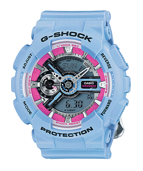 CASIO G-SHOCK นาฬิกาข้อมือ นาฬิกากันน้ำ นาฬิกาของแท้ ประกันศูนย์ CMG 1 ปี รุ่น GMA-S110F-2A นาฬิกาสีฟ้า