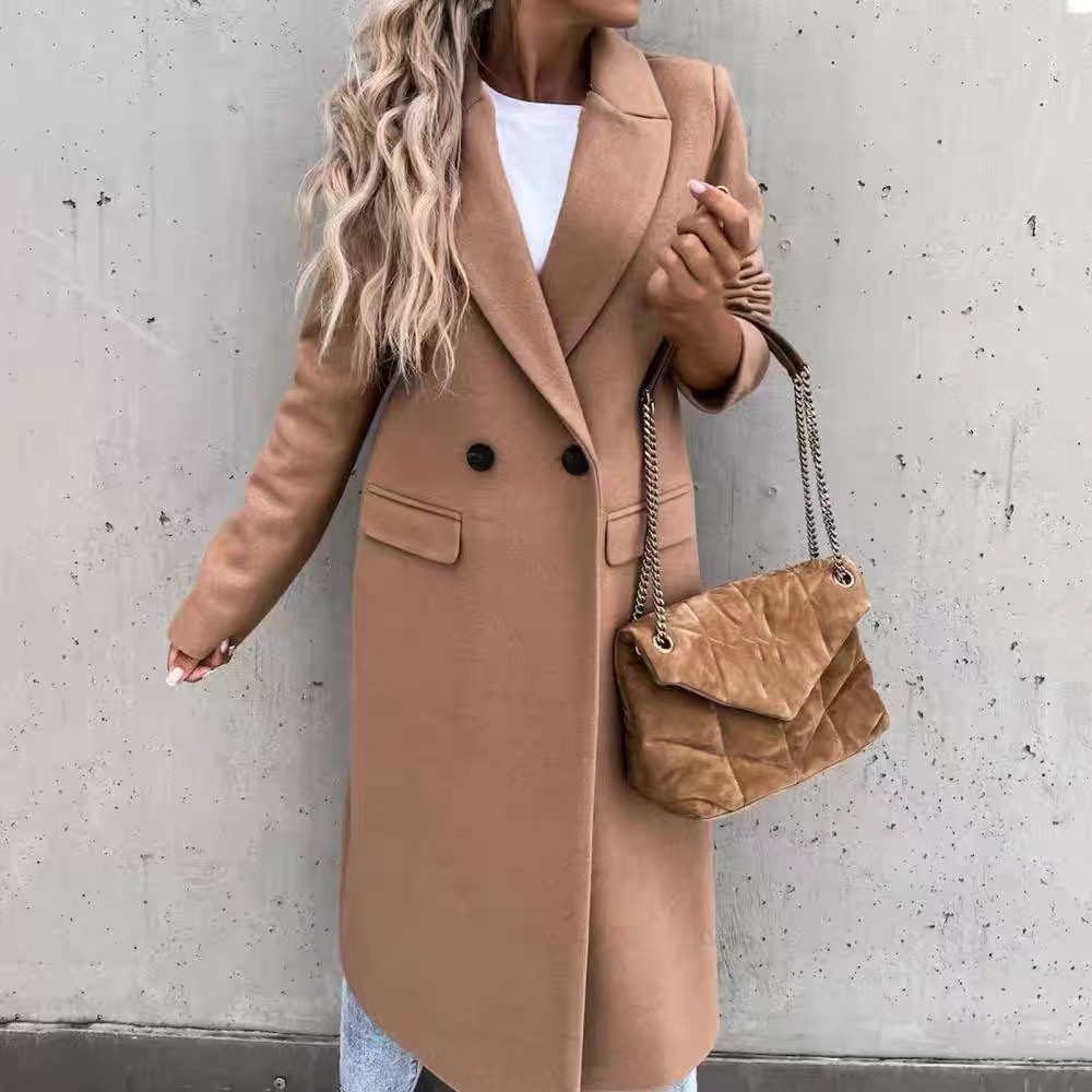 เสื้อโค้ทวูล Trench coat เสื้อโค้ทเฟอร์ โค้ทสักหลาดสีเทาอ่อน แบรนด์ RAY CASSIN
