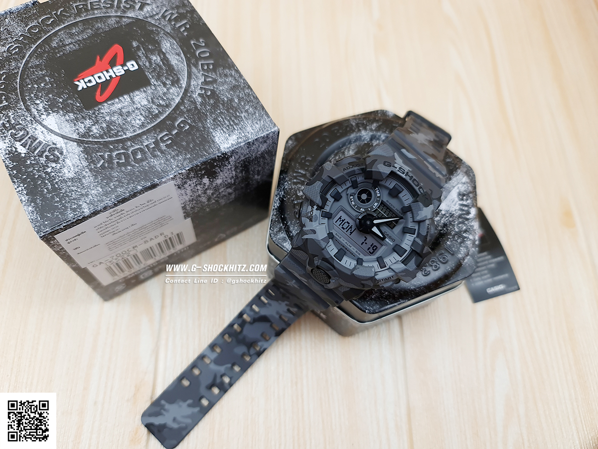 CASIO G-SHOCK นาฬิกาข้อมือ นาฬิกากันน้ำ นาฬิกาของแท้ ประกันศูนย์ CMG 1 ปี รุ่น GA-700CM-8A นาฬิกาสีเทา