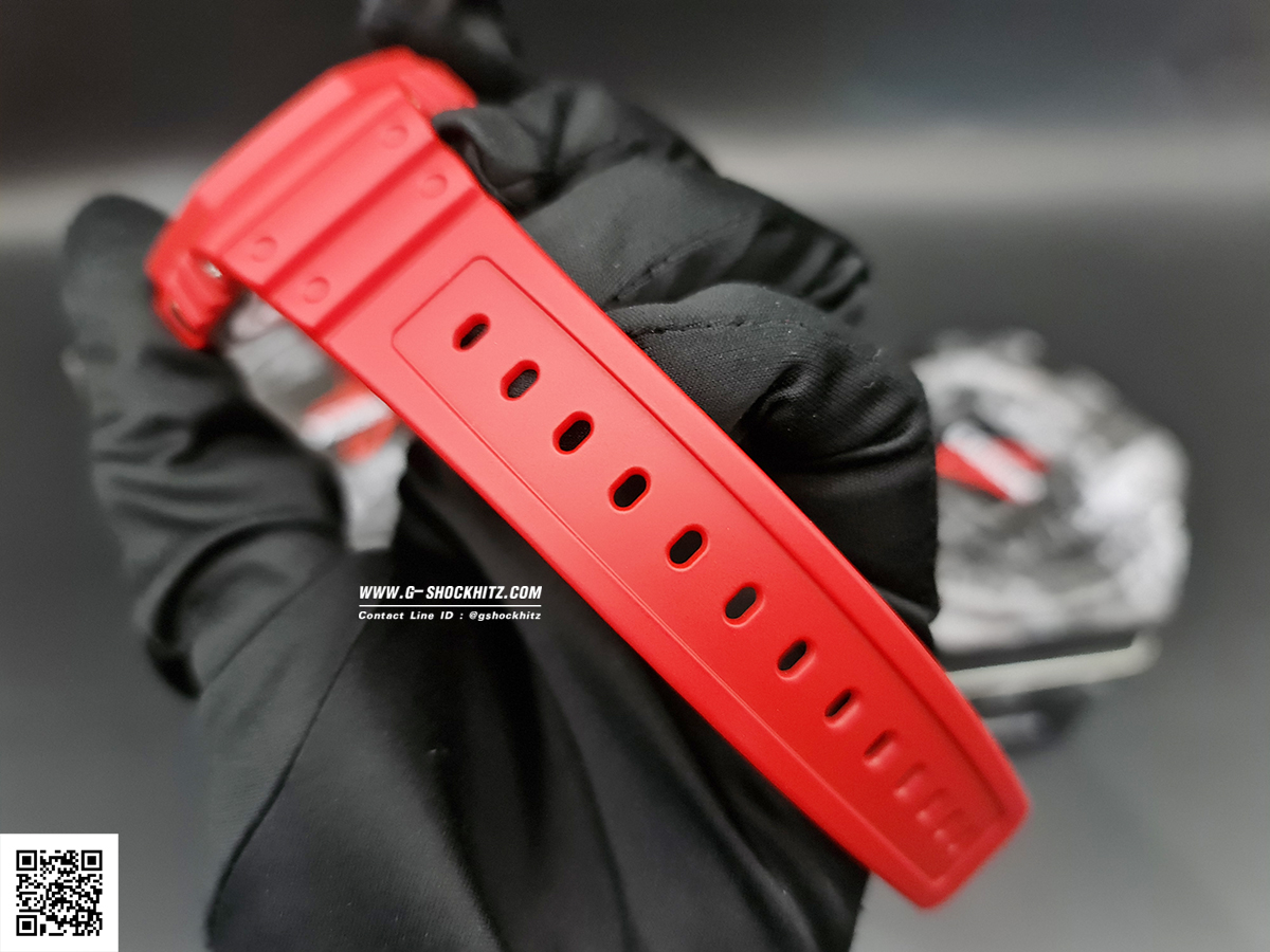 CASIO MID YEAR SALE G-SHOCK นาฬิกาข้อมือ นาฬิกากันน้ำ นาฬิกาของแท้ ประกันศูนย์ CMG 1 ปี รุ่น GA-2100-4A นาฬิกาสีแดง