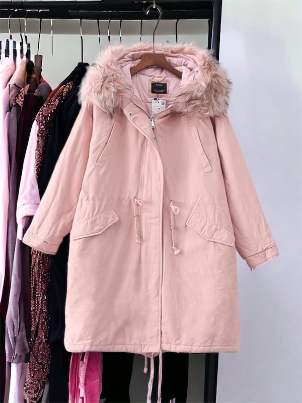 เสื้อโค้ทฮูท BERSHKAกันหนาว Parka สีชมพูอ่อน แต่งขนเฟอร์ ซับขนอุ่นด้านใน (เฟอร์ & ขนอุ่นด้านใน ถอดได้คะ) ดลบได้เลยคะ Size XS/S/M/ L/XL/XXL เขียว