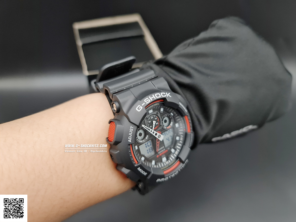 CASIO G-SHOCK นาฬิกาข้อมือ นาฬิกากันน้ำ นาฬิกาของแท้ ประกันศูนย์ CMG 1 ปี รุ่น GA-100-1A4 นาฬิกาสีดำ