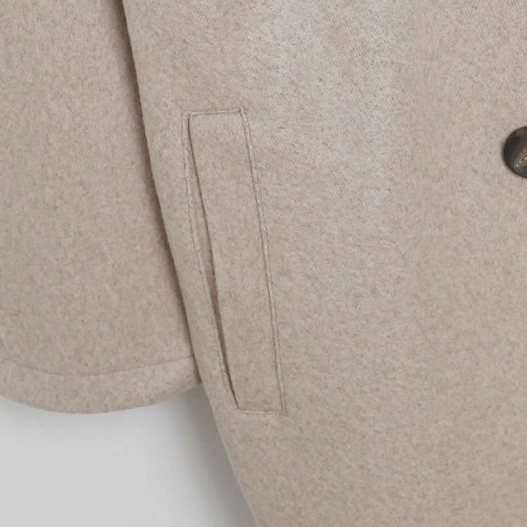 Lutique เสื้อโค้ทวูล Trench coat เสื้อโค้ทเฟอร์ โค้ทสักหลาดสีเบจ แบรนด์ LUTIQUE