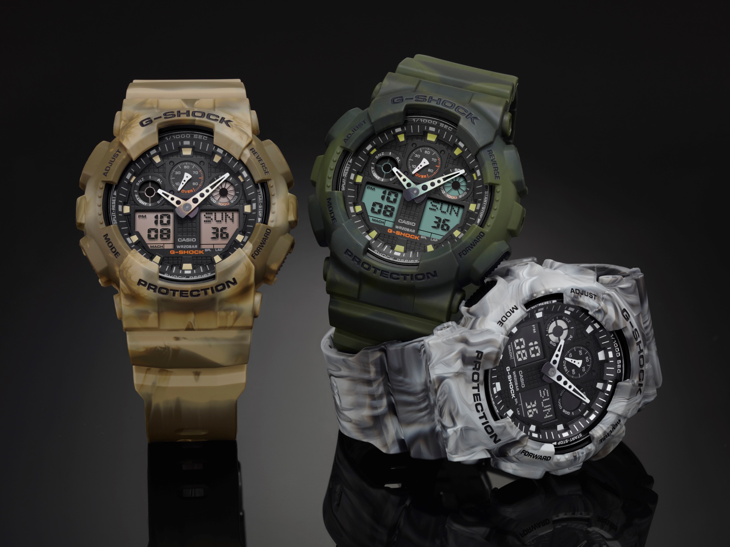 CASIO G-SHOCK นาฬิกาข้อมือ นาฬิกากันน้ำ นาฬิกาของแท้ ประกันศูนย์ CMG 1 ปี รุ่น GA-100MM-8A นาฬิกาสีเทา
