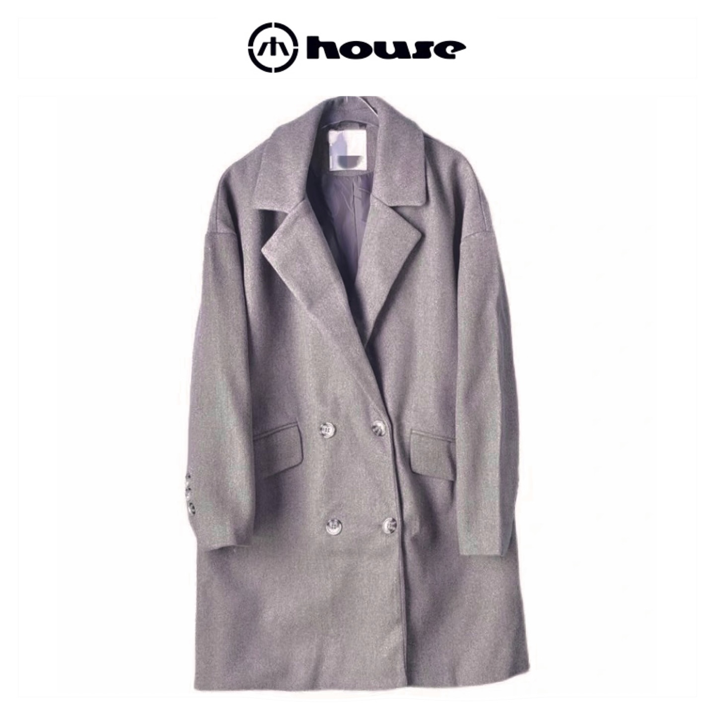 House brand เสื้อโค้ท เสื้อกันหนาว เนื้อผ้าสักหลาดวูล สีน้ำตาลอ่อน แบรนด์ HOUSE BRAND