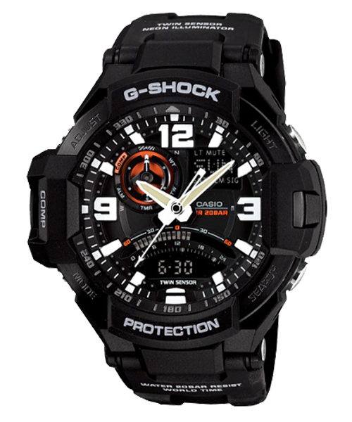 CASIO MID YEAR SALE G-SHOCK นาฬิกาข้อมือ นาฬิกากันน้ำ นาฬิกาของแท้ ประกันศูนย์ CMG 1 ปี รุ่น GA-1000-1A นาฬิกาสีดำ
