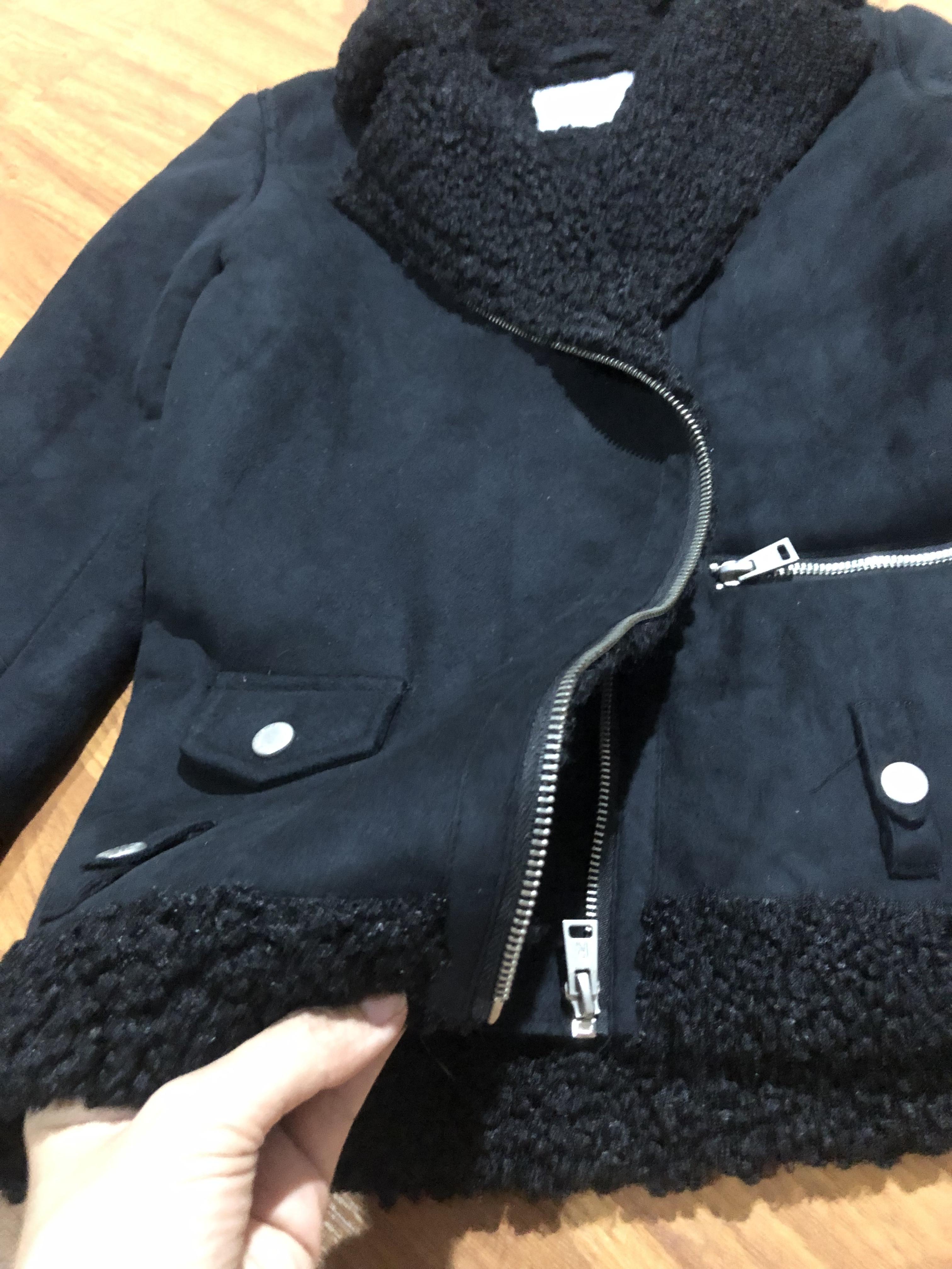 เสื้อโค้ท กันหนาว Pea coat หนังกลับ สีดำ REVIEW ดำ