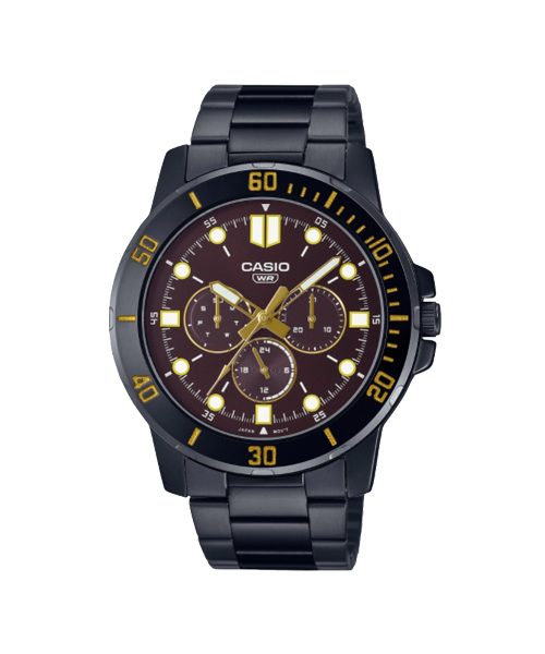 CASIO นาฬิกาคาสิโอ นาฬิกาข้อมือ นาฬิกากันน้ำ นาฬิกาของแท้ ประกันศูนย์ CMG 1 ปี รุ่น MTP-VD300B-5E นาฬิกาสีดำ