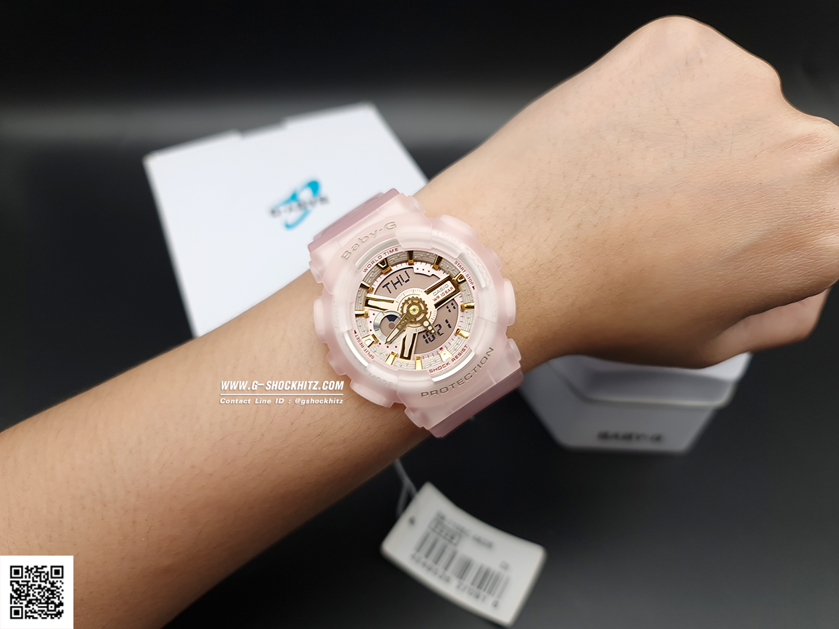 CASIO MID YEAR SALE BABY-G นาฬิกาข้อมือ นาฬิกากันน้ำ นาฬิกาของแท้ ประกันศูนย์ CMG 1 ปี รุ่น BA-110SC-4A นาฬิกาสีชมพู