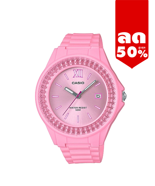 CASIO นาฬิกาคาสิโอ นาฬิกาข้อมือ นาฬิกากันน้ำ นาฬิกาของแท้ ประกันศูนย์ CMG 1 ปี รุ่น LX-500H-4E2 นาฬิกาสีชมพู