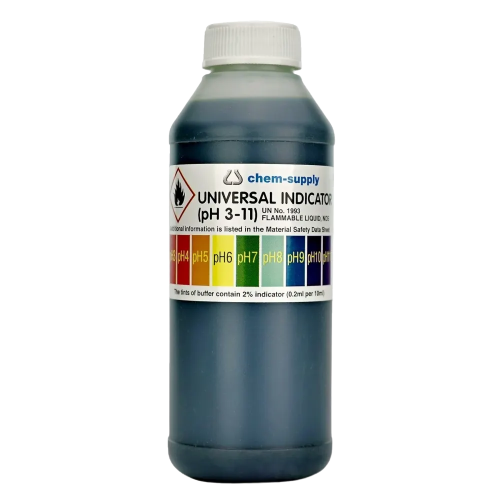 Universal Indicator Solution (pH 3 - pH 11), Lab 500ml Chem-Supply™
