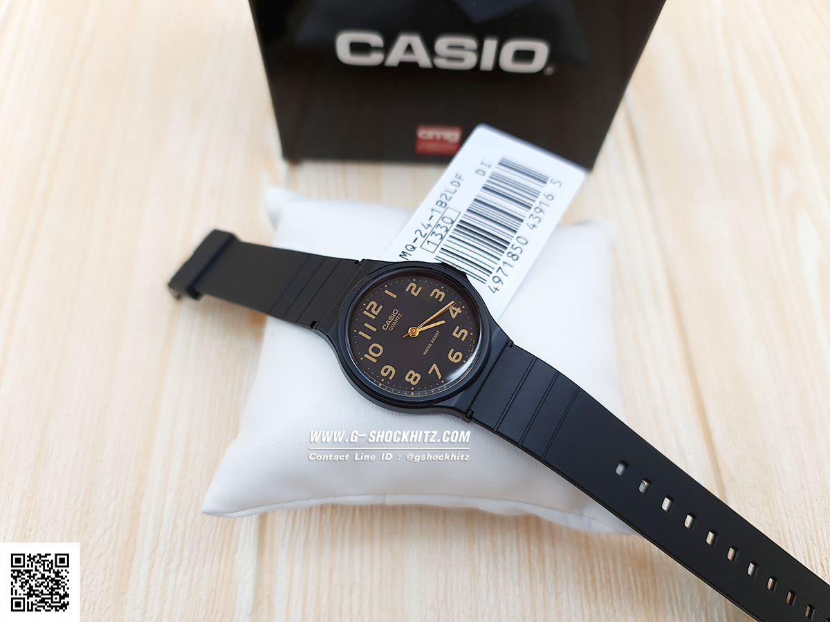 CASIO นาฬิกาคาสิโอ นาฬิกาข้อมือ นาฬิกากันน้ำ นาฬิกาของแท้ ประกันศูนย์ CMG 1 ปี รุ่น MQ-24-1B2 นาฬิกาสีดำ
