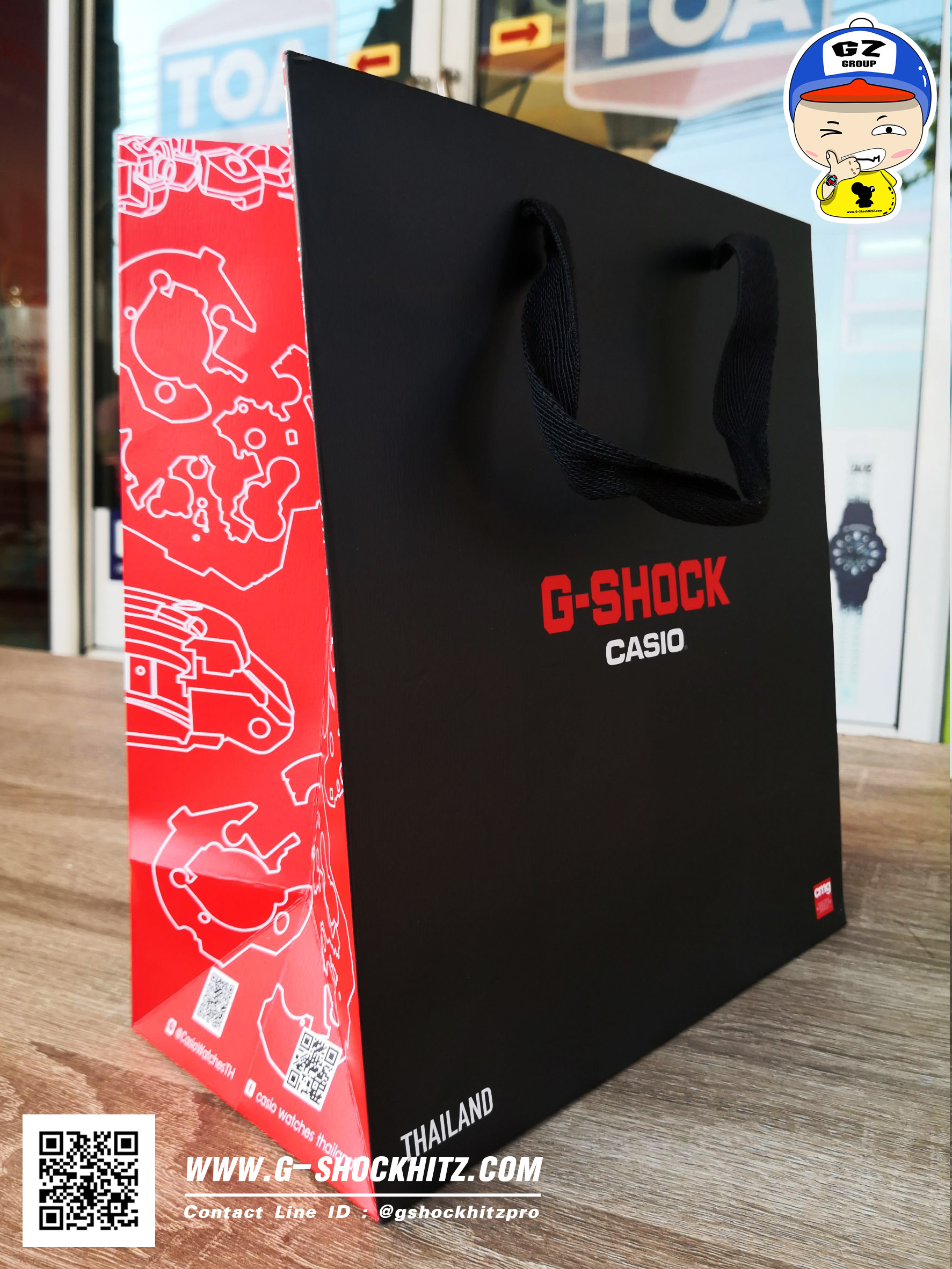 CASIO MID YEAR SALE G-SHOCK พร้อมส่ง นาฬิกาข้อมือ นาฬิกากันน้ำ นาฬิกาของแท้ ประกันศูนย์ CMG 1 ปี รุ่น PAPER BAG ถุงกระดาษสีดำแดง