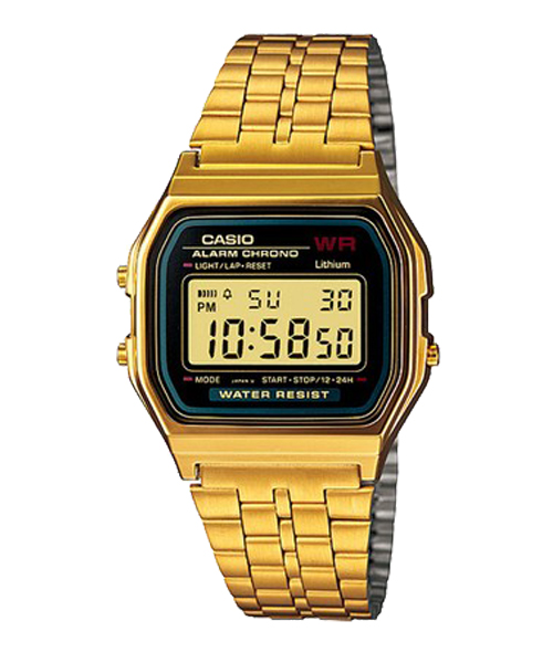 CASIO นาฬิกาคาสิโอ นาฬิกาข้อมือ นาฬิกากันน้ำ นาฬิกาของแท้ ประกันศูนย์ CMG 1 ปี รุ่น A159WGEA-1D นาฬิกาสีทอง