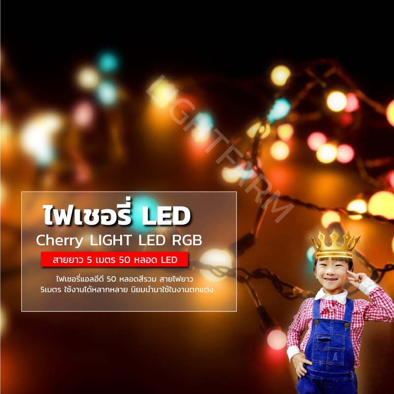 ไฟเชอรี่สีรวมRGB ไฟเชอรี่LED ไฟประดับตกแต่งตามงานเทศการต่างๆ