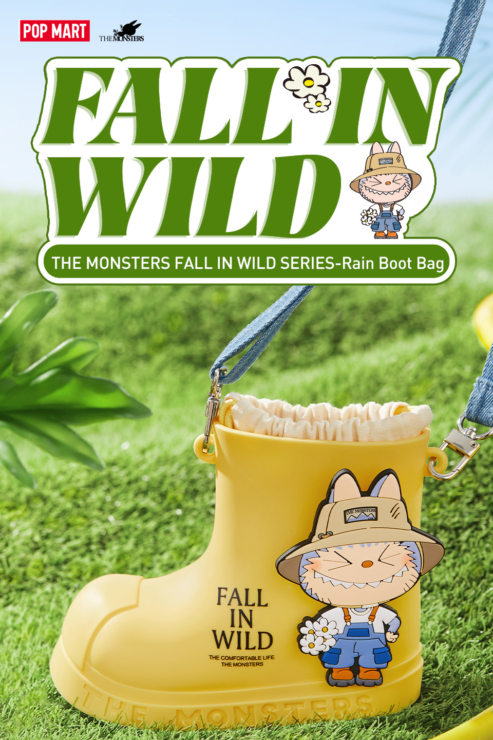POP MART THE MONSTERS FALL IN WILD SERIES Rain Boot Bag สีเหลือง