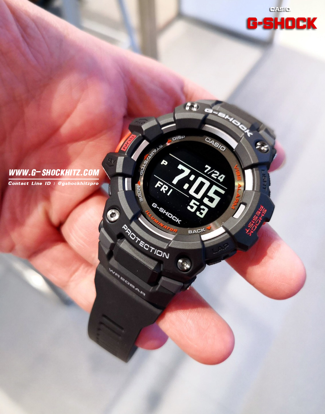CASIO MID YEAR SALE G-SHOCK นาฬิกาข้อมือ นาฬิกากันน้ำ นาฬิกาของแท้ ประกันศูนย์ CMG 1 ปี รุ่น GBD-100-1 นาฬิกาสีดำ