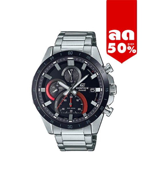 CASIO EDIFICE นาฬิกาข้อมือ นาฬิกากันน้ำ นาฬิกาของแท้ ประกันศูนย์ CMG 1 ปี รุ่น EFR-571DB-1A1 นาฬิกาสีเงิน