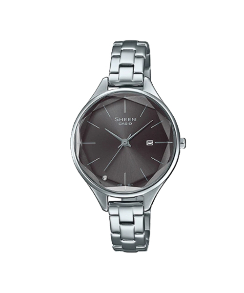CASIO SHEEN นาฬิกาข้อมือ นาฬิกากันน้ำ นาฬิกาของแท้ ประกันศูนย์ CMG 1 ปี รุ่น SHE-4062D-8A นาฬิกาสีเงิน