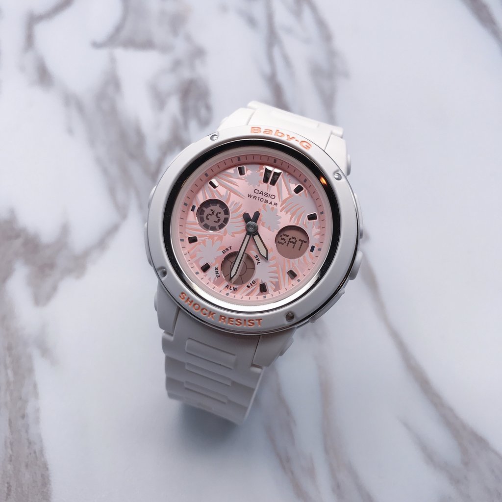 CASIO BABY-G นาฬิกาข้อมือ นาฬิกากันน้ำ นาฬิกาของแท้ ประกันศูนย์ CMG 1 ปี รุ่น BGA-150F-7A นาฬิกาสีขาว