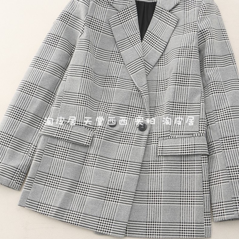 เสื้อโค้ท เสื้อคลุม ทรงสูท ลายตาราง checked plaid blazer gingerham เสื้อคลุม เบลเซอร์ Blazer check ❄️แบรนด์✨H&M✨ แท้💯% แบรนด์ สำเนา
