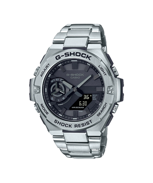 CASIO G-SHOCK นาฬิกาข้อมือ นาฬิกากันน้ำ นาฬิกาของแท้ ประกันศูนย์ CMG 1 ปี รุ่น GST-B500D-1A1 นาฬิกาสีเงิน