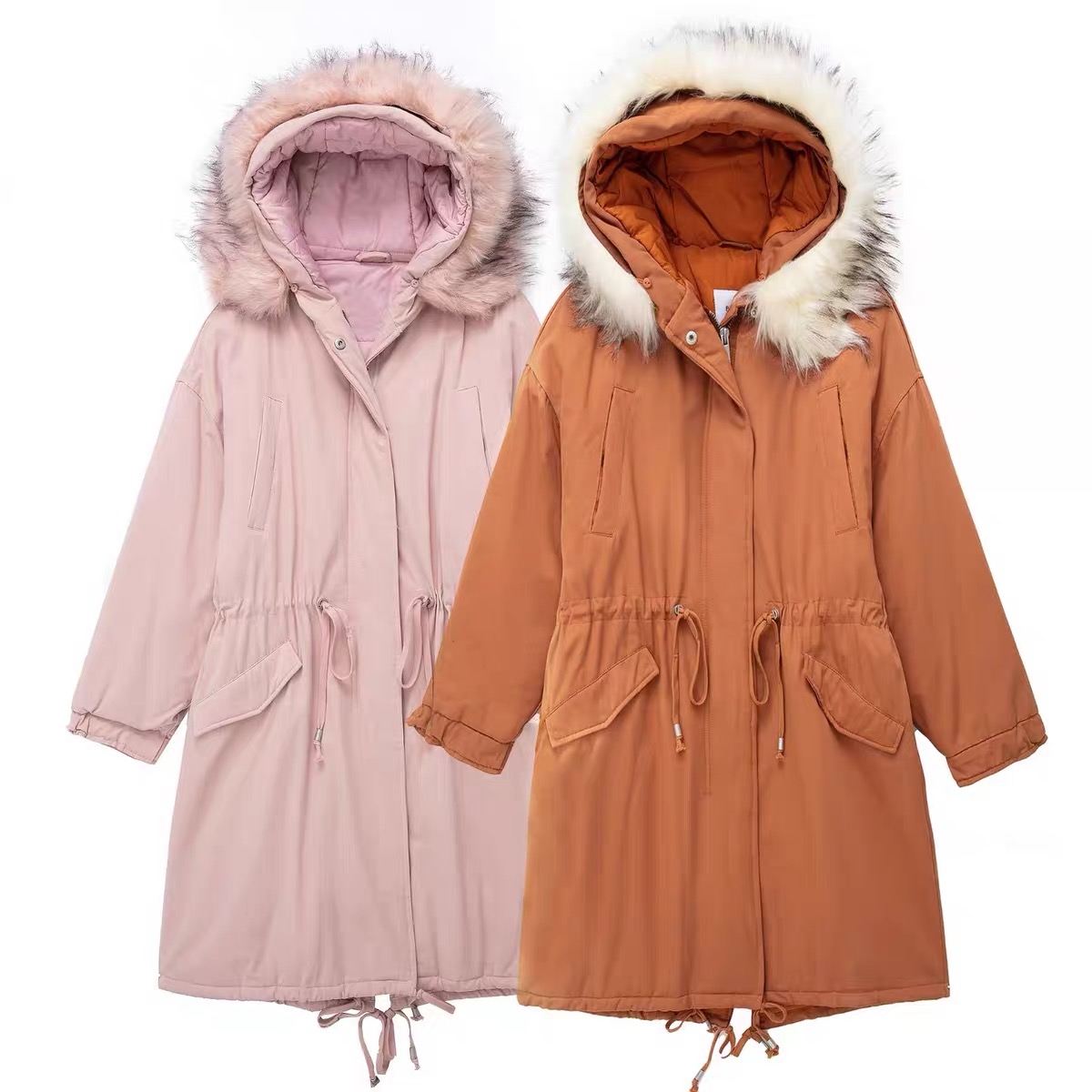 เสื้อโค้ทฮูท BERSHKAกันหนาว Parka สีชมพูอ่อน แต่งขนเฟอร์ ซับขนอุ่นด้านใน (เฟอร์ & ขนอุ่นด้านใน ถอดได้คะ) ดลบได้เลยคะ Size XS/S/M/ L/XL/XXL เขียว