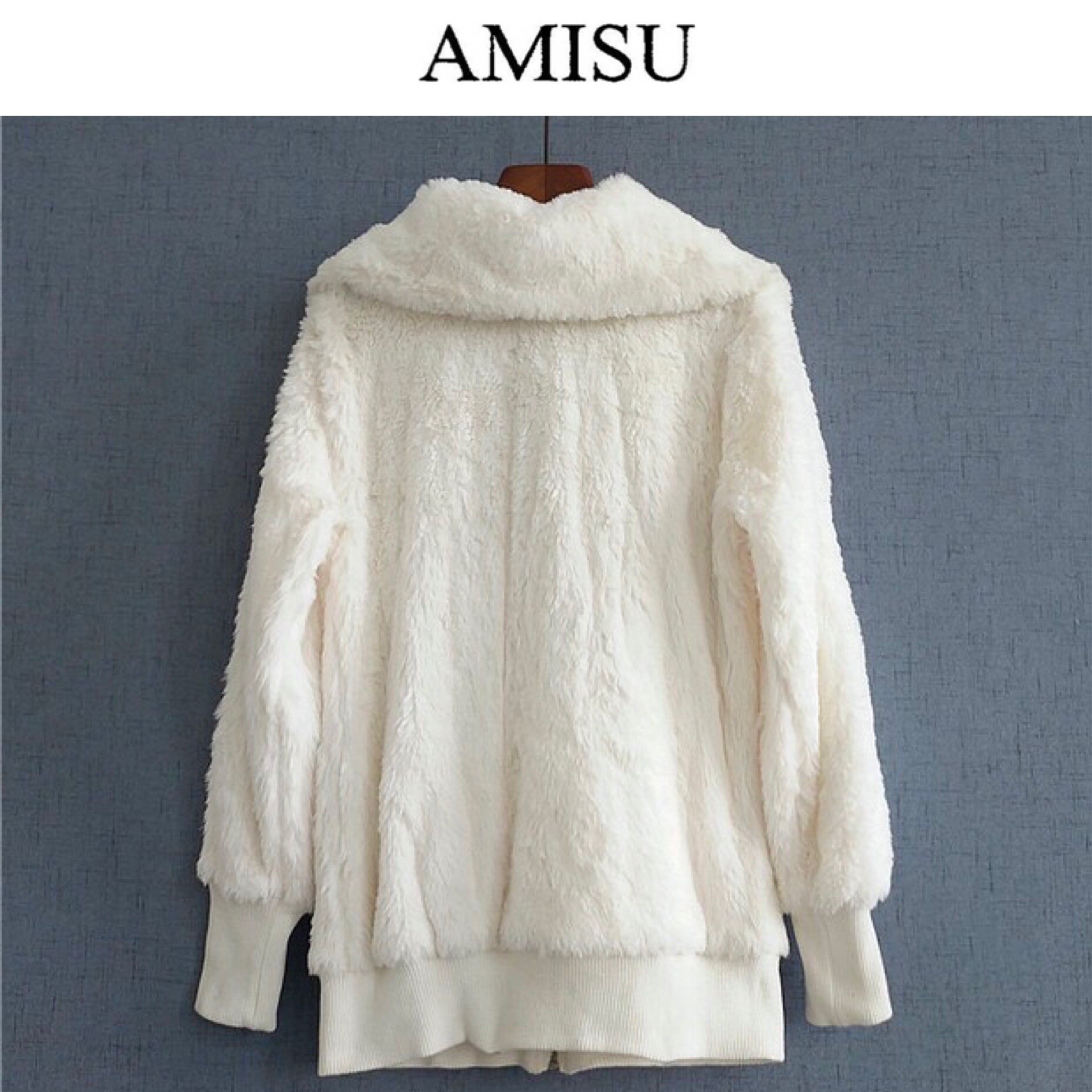 เสื้อคลุม เสื้อนอก กันหนาว ขนสีขาว แต่งแขน จัมพ์ Amisuงานญี่ปุ่น Size M/L