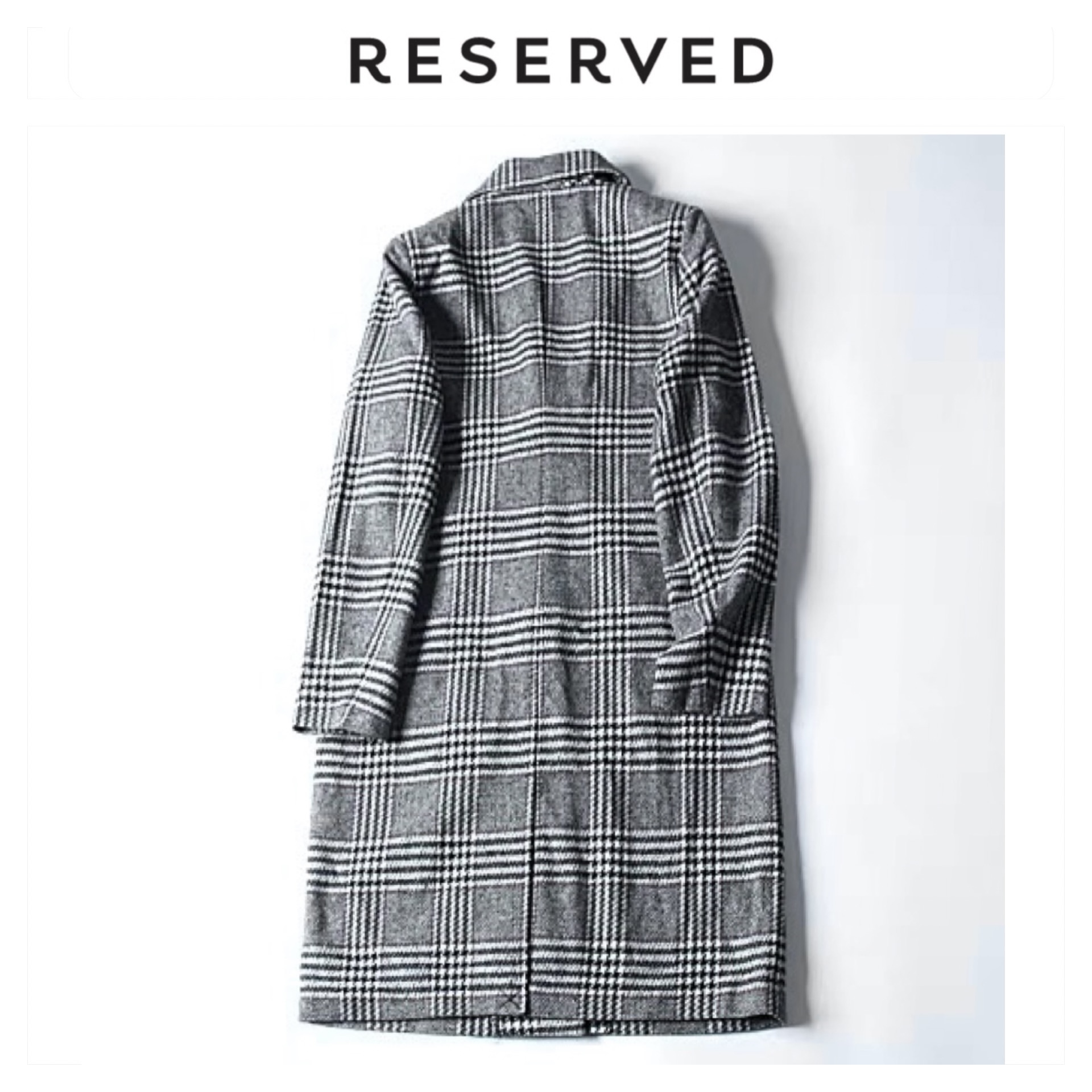 เสื้อโค้ท เสื้อกันหนาว เนื้อผ้าสักหลาดวูล checked coat แบรนด์ reserved สำเนา สำเนา