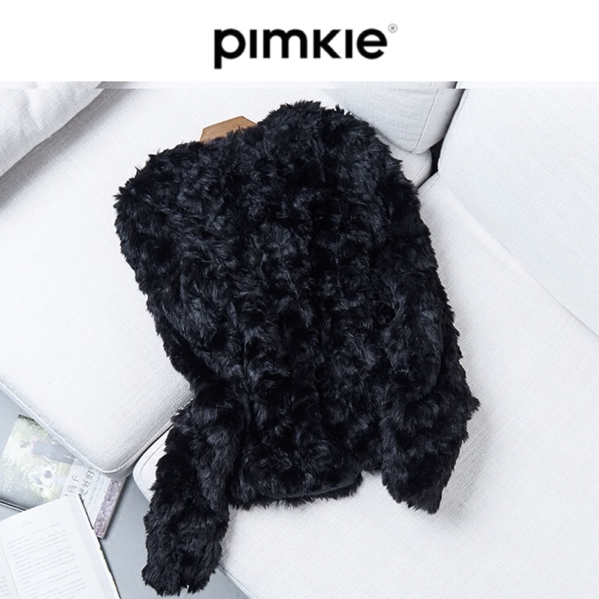 เสื้อคลุม เสื้อกันหนาวแต่งขน สีดำ แบรนด์เนมPIMKIE แท้100% เสื้อคลุม สีดำ ขนฟูเนียนนุ่มมากคะ แบรนด์เนมญี่ปุ่น