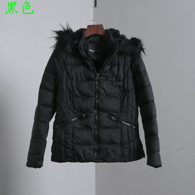MAREZZI เสื้อกันหนาว เสื้อฮู้ดเฟอร์ บุนวมอุ่น แบรนด์ Marezzi (padded puffer coat) ดำ