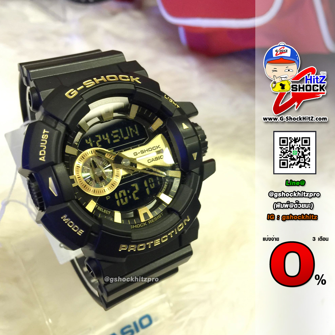 CASIO G-SHOCK นาฬิกาข้อมือ นาฬิกากันน้ำ นาฬิกาของแท้ ประกันศูนย์ CMG 1 ปี รุ่น GA-400GB-1A9 นาฬิกาสีดำ