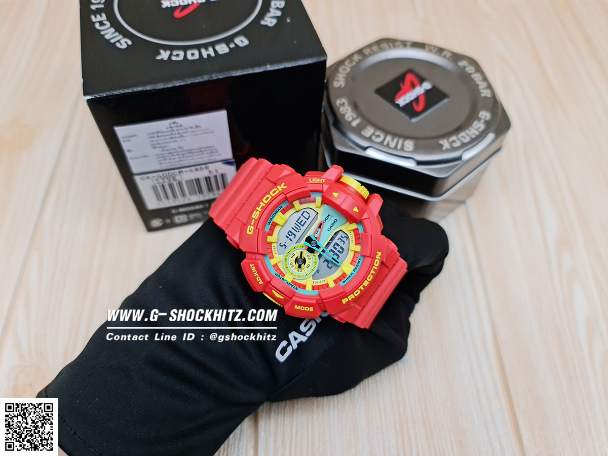 CASIO G-SHOCK นาฬิกาข้อมือ นาฬิกากันน้ำ นาฬิกาของแท้ ประกันศูนย์ CMG 1 ปี รุ่น GA-400CM-4A นาฬิกาสีแดง